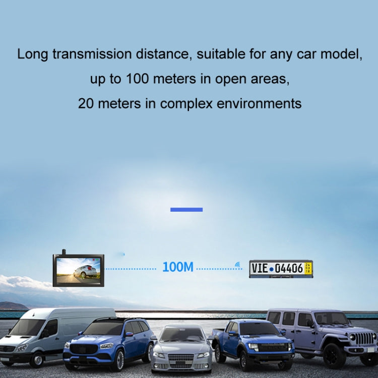 Solar Integrated License Plate Frame Vehicle Camera Wireless Reversing Display