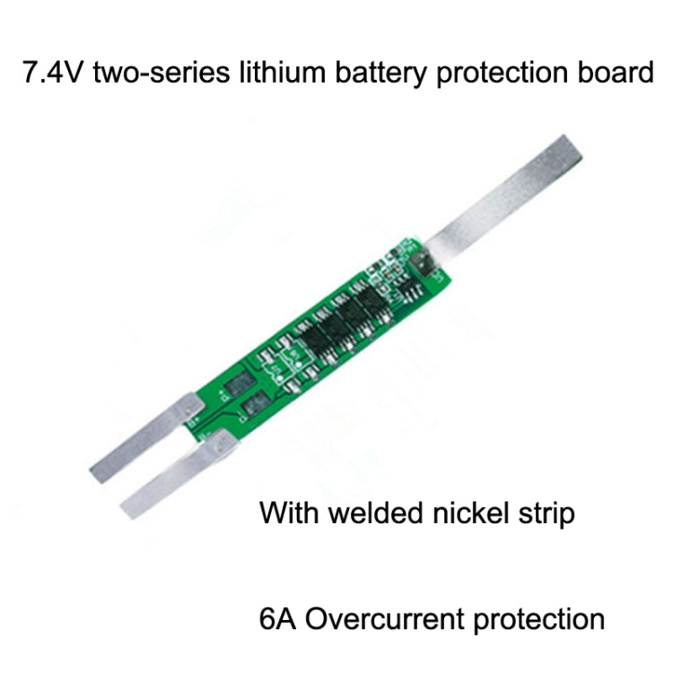 5pcs 7.4V Plus Nickel Long Strip Lithium Battery Protection Board 6A Overcurrent Battery Protection Board