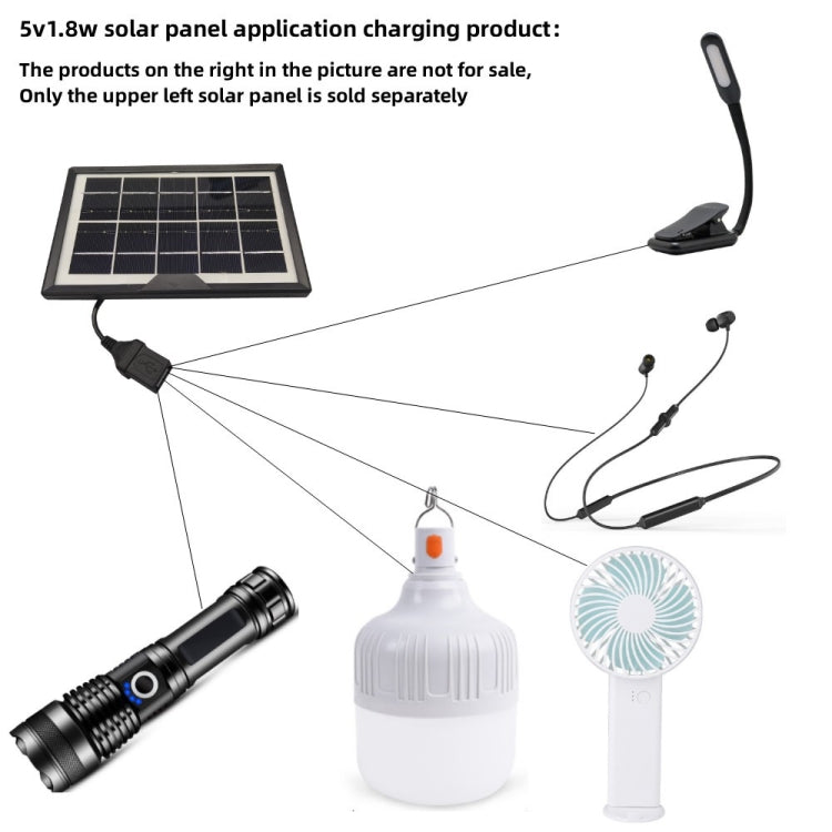 Small Table Lamp Flashlight With USB Female Head 5V/1.8W Solar Panel