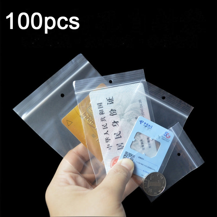 100pcs  Perforated Ziplock Bag Thickened Transparent Packaging Bag Plastic Sealed Bag