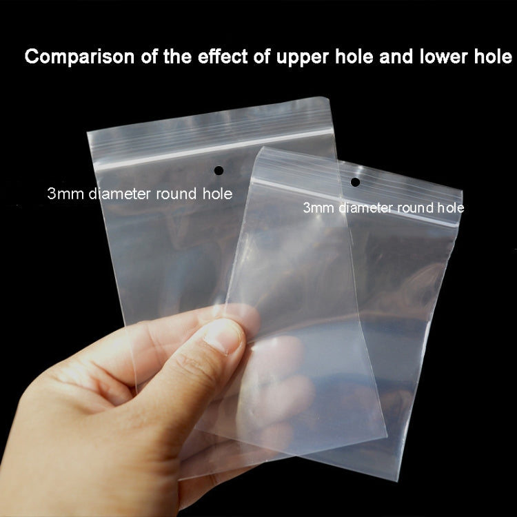 100pcs  Perforated Ziplock Bag Thickened Transparent Packaging Bag Plastic Sealed Bag