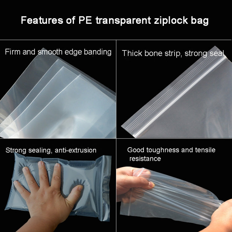 100pcs  Perforated Ziplock Bag Thickened Transparent Packaging Bag Plastic Sealed Bag