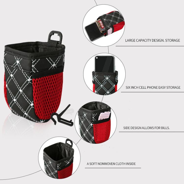 2pcs Car Air Outlet Sundries Storage Bag With Net Pocket