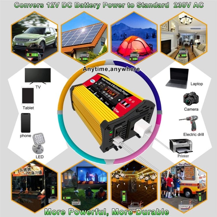 SOLIKE TECH 300W Inverter with Bluetooth MP3/FM Multimedia Player