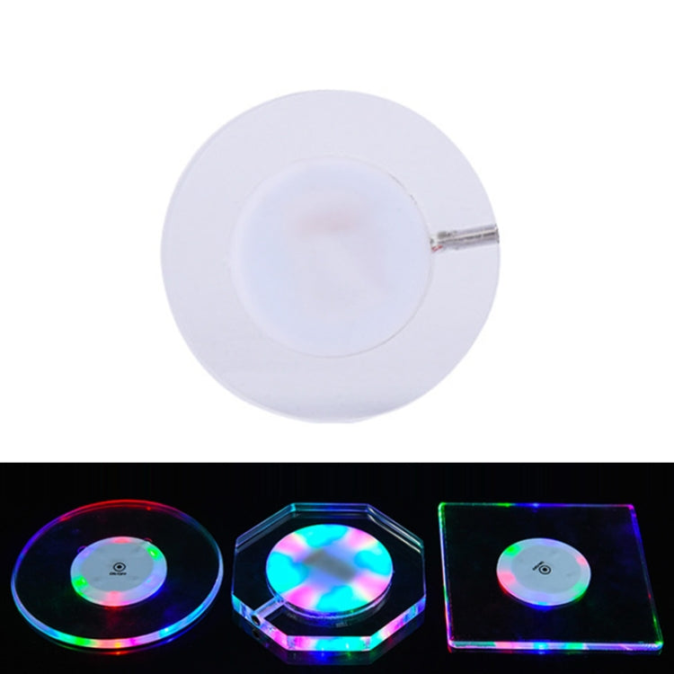 LED Light Up Acrylic Coaster Transparent Crystal Base