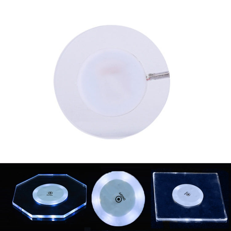 LED Light Up Acrylic Coaster Transparent Crystal Base