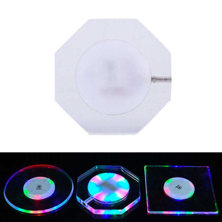LED Light Up Acrylic Coaster Transparent Crystal Base