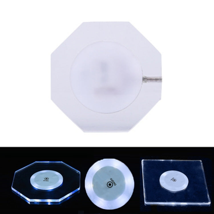 LED Light Up Acrylic Coaster Transparent Crystal Base