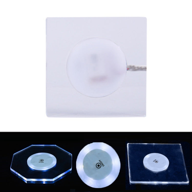 LED Light Up Acrylic Coaster Transparent Crystal Base