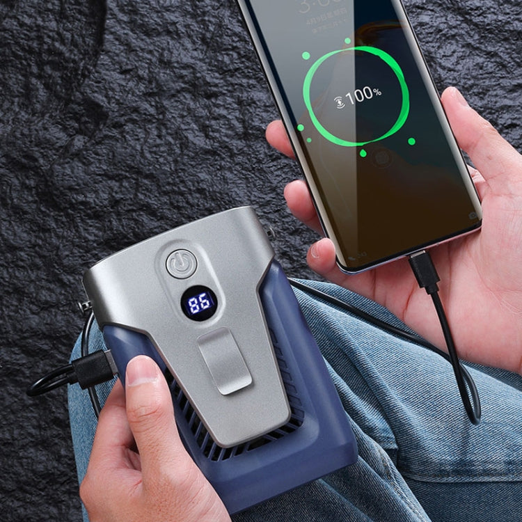 Outdoor Portable Waist High Wind Leafless Hanging Neck Fan With Power Function