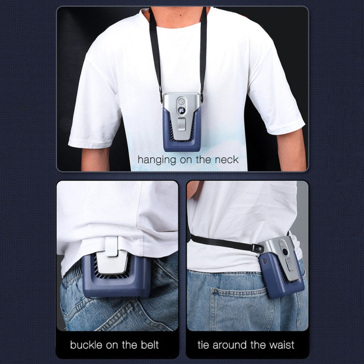 Outdoor Portable Waist High Wind Leafless Hanging Neck Fan With Power Function