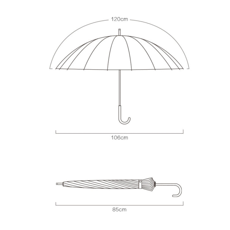 Long Handle Double 16 Bone Sunny And Rain Dual Use Umbrella