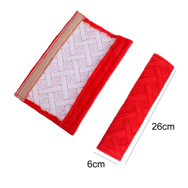 1pair Car Plush Seat Belt Embroidered Shoulder Pad Cover