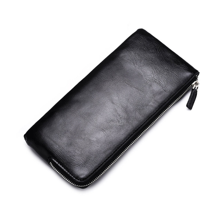 Men Long Wallet Soft Leather Zipper Mini Phone Bag Clutch Bag