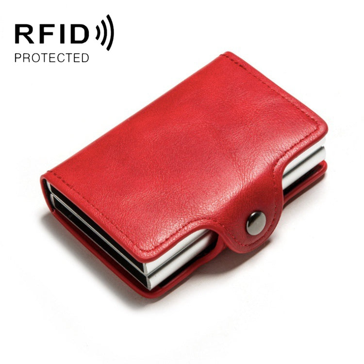 Automatic Pop-up Card Holder Metal Card Box RFID Credit Card Bank Card Box Wallet, GS-AL003 Brown, GS-AL003 Red, GS-AL003 Blue, GS-AL003  Black, GS-AL003 Coffee
