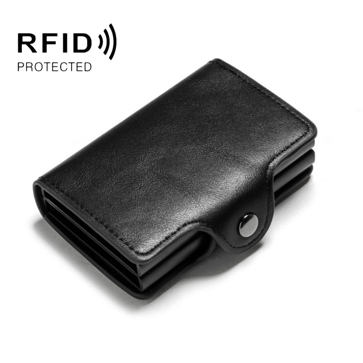 Automatic Pop-up Card Holder Metal Card Box RFID Credit Card Bank Card Box Wallet, GS-AL003 Brown, GS-AL003 Red, GS-AL003 Blue, GS-AL003  Black, GS-AL003 Coffee