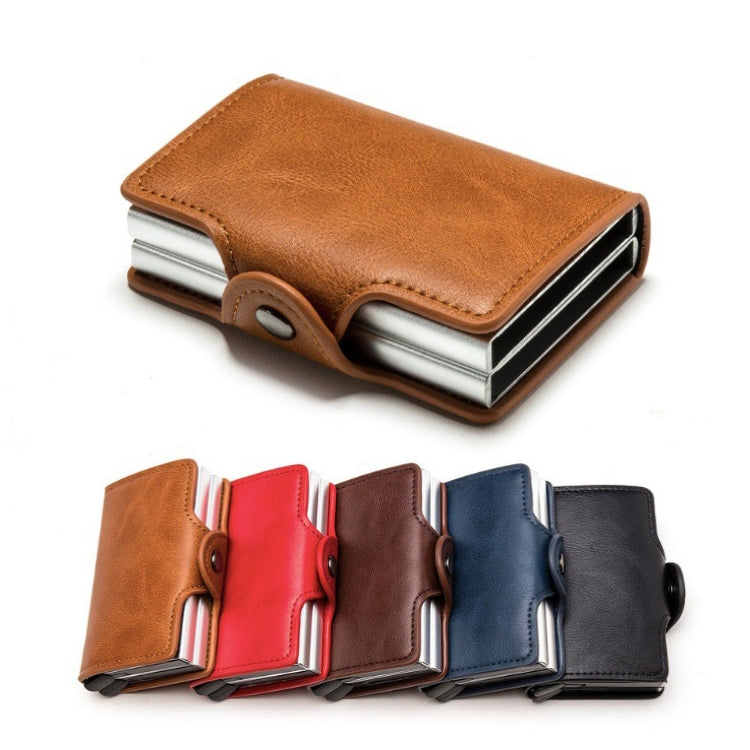 Automatic Pop-up Card Holder Metal Card Box RFID Credit Card Bank Card Box Wallet, GS-AL003 Brown, GS-AL003 Red, GS-AL003 Blue, GS-AL003  Black, GS-AL003 Coffee