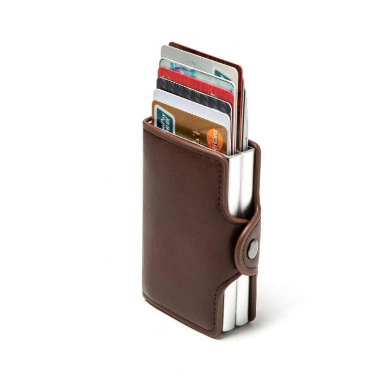 Automatic Pop-up Card Holder Metal Card Box RFID Credit Card Bank Card Box Wallet, GS-AL003 Brown, GS-AL003 Red, GS-AL003 Blue, GS-AL003  Black, GS-AL003 Coffee