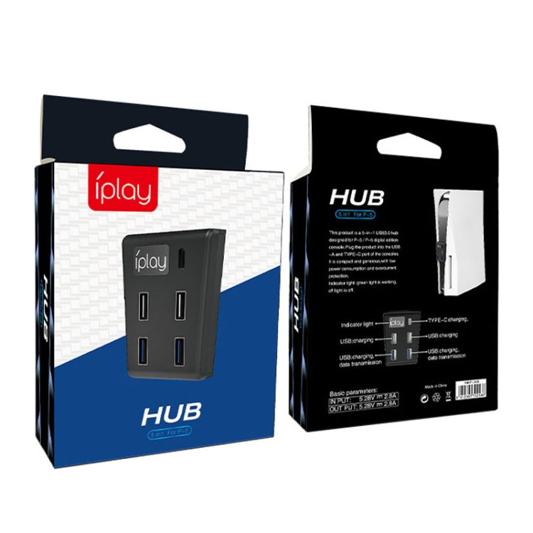 iplay HBP-308 For Sony PS5 5 in 1 Game Console USB3.0 HUB Connection Transmission Extender