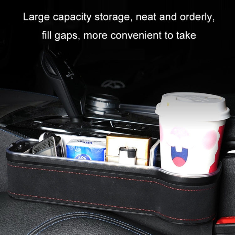 Car Central Control Seat Gap Storage Box with Dual USB Ambient Lights