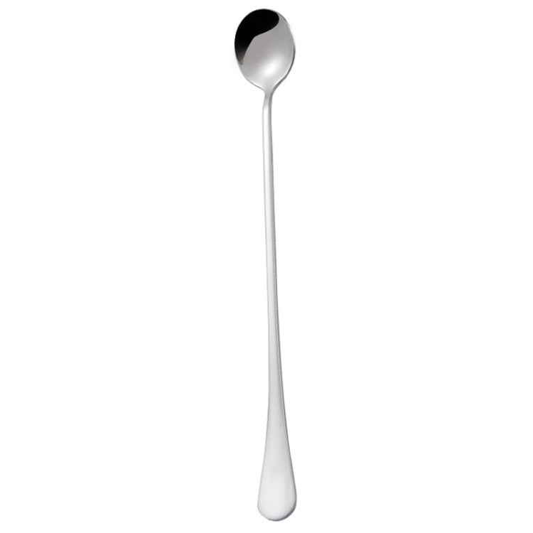 304 Stainless Steel Long Handle Thickened Round Spoon Coffee Ice Drink Mixing Spoon