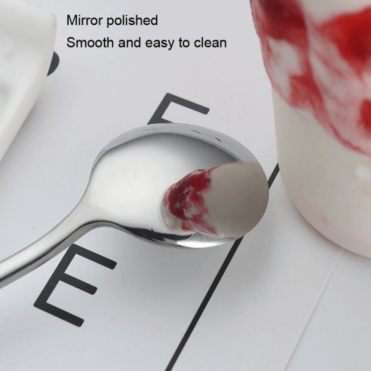 304 Stainless Steel Long Handle Thickened Round Spoon Coffee Ice Drink Mixing Spoon