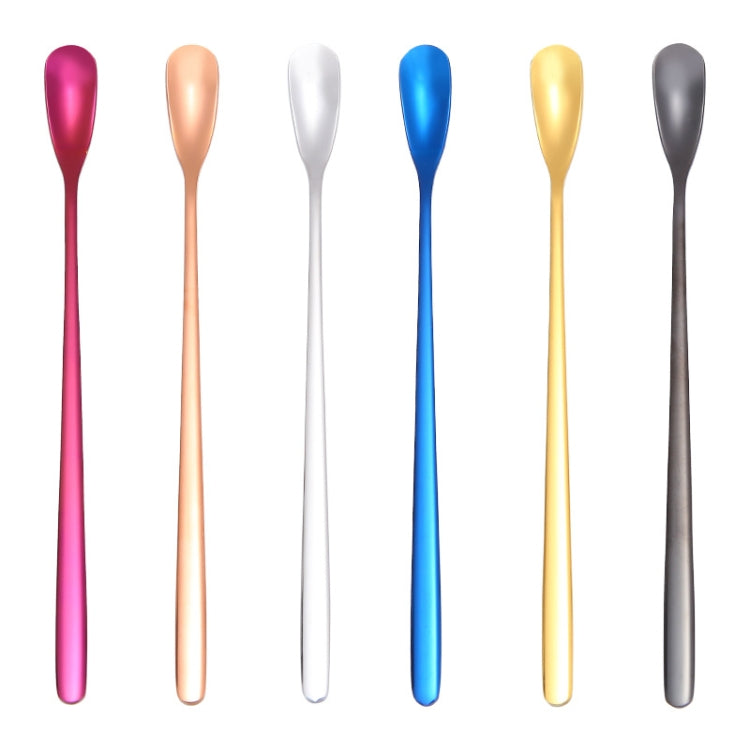 15cm 304 Stainless Steel Spoon Coffee Square Head Spoon Long Handle Mixing Spoon