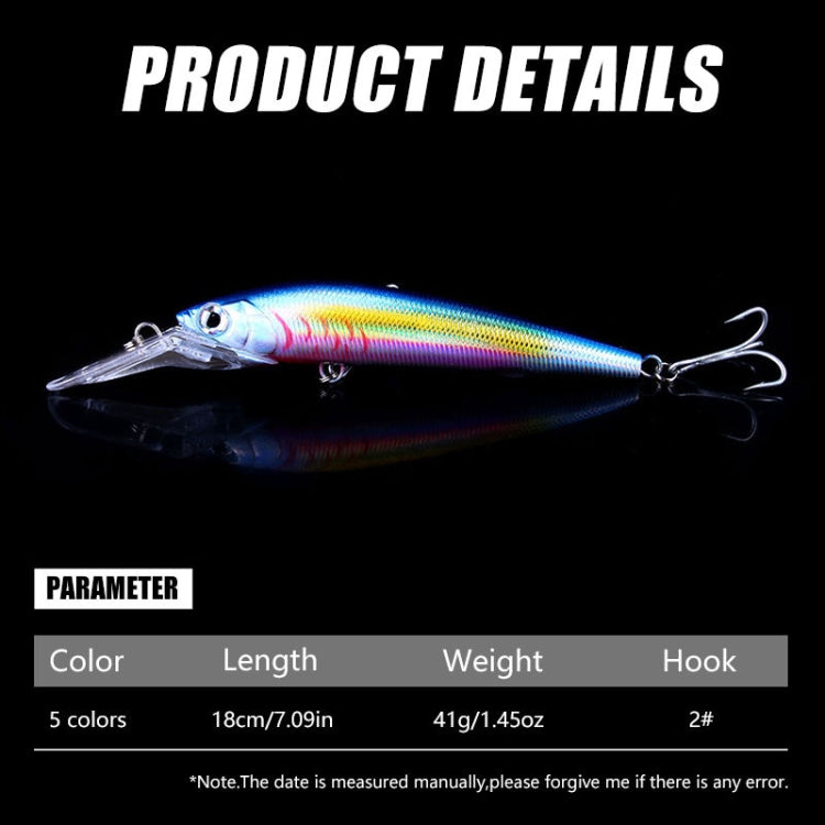 HENGJIA 18cm 41g Sinking Floating Minnow Fishing Lure Long Tongue Lure Bait, MI207 (3), MI207 (4), MI207 (1), MI207 (2)