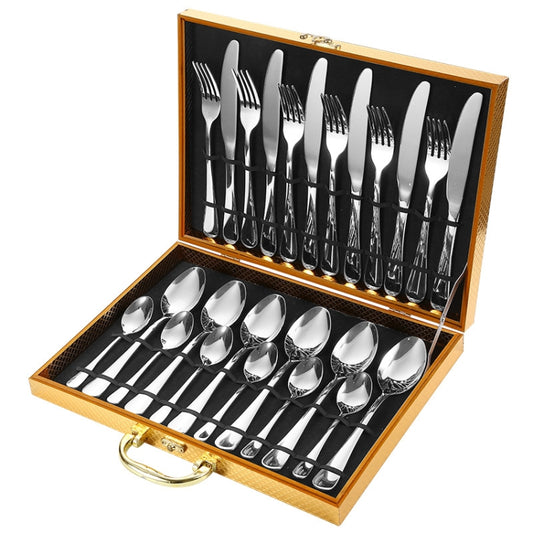 24pcs/set Boxed Stainless Steel Cutlery Knife, Fork and Spoon Cutlery Set