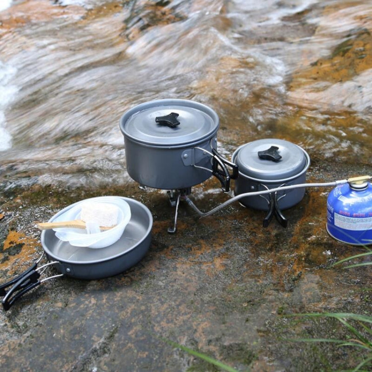 Hewolf HW-K1501 4-5 People Outdoor Aluminum Stove Portable Storage Camping Set