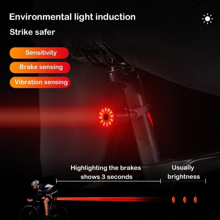 WEST BIKING Bicycle USB Charging Smart Brake Sensor Warning Tail Light