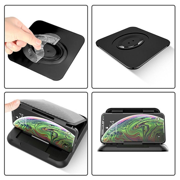 Car Mobile Phone Holder Carbon Fiber Pattern Silicone Dashboard Holder