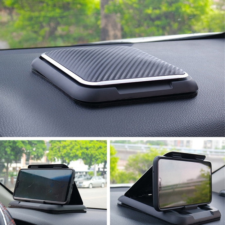 Car Mobile Phone Holder Carbon Fiber Pattern Silicone Dashboard Holder