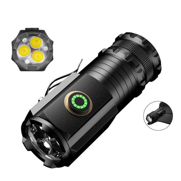 3 LED Mini Flashlight Rechargeable Waterproof 2000LM Super Bright Torch