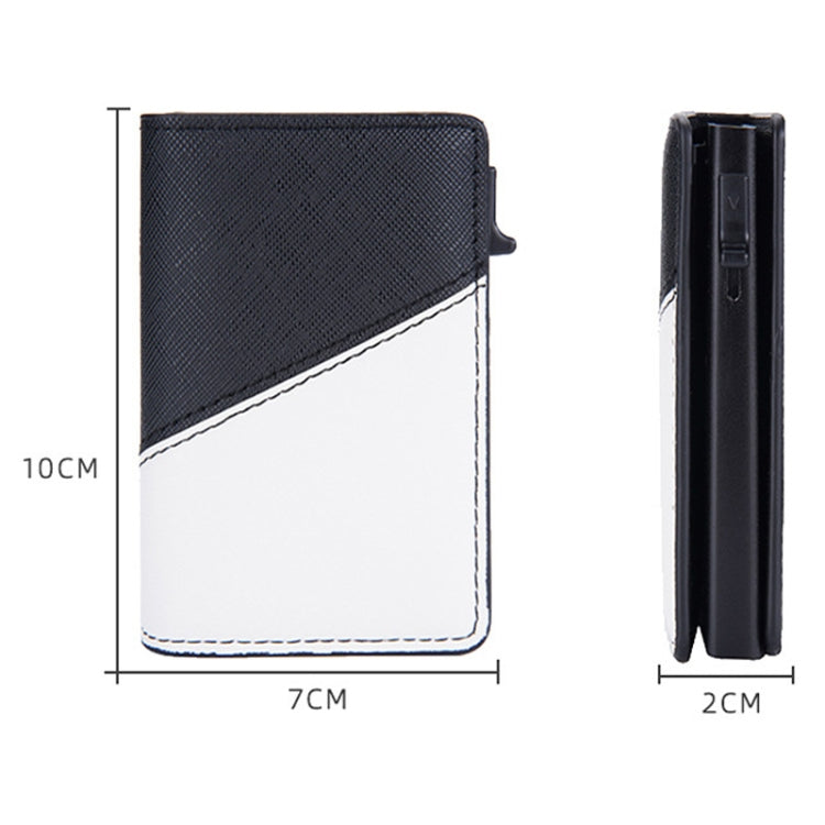 Baellerry RFID Anti-theft Aluminum Box Leather Wallet Side Push Contrasting Antimagnetic Card Holder
