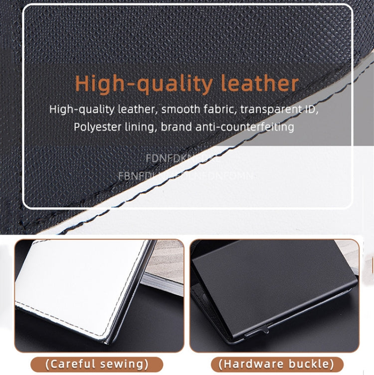 Baellerry RFID Anti-theft Aluminum Box Leather Wallet Side Push Contrasting Antimagnetic Card Holder