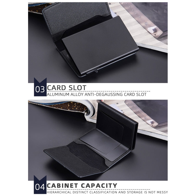 Baellerry RFID Anti-theft Aluminum Box Leather Wallet Side Push Contrasting Antimagnetic Card Holder