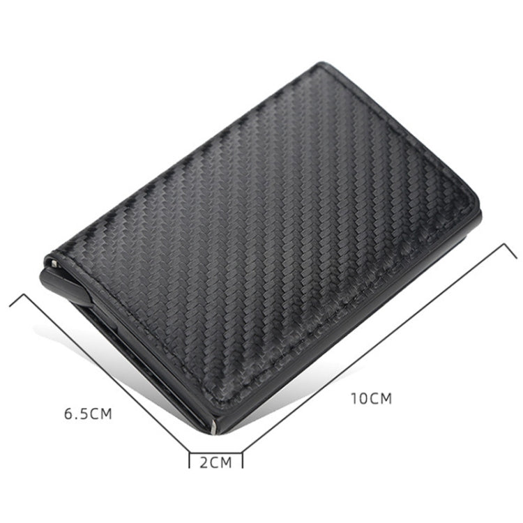 Baellerry RFID Anti-theft Plaid Leather Wallet Metal Aluminum Box Automatic Eject Type Card Holder