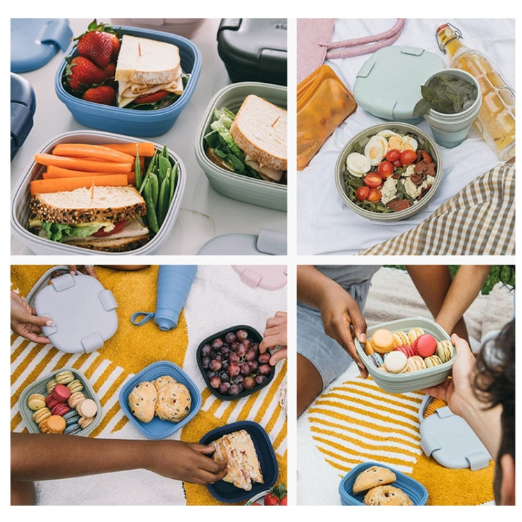 1100ml Silicone Folding Lunch Box  Travel Bowl Microwave & Dishwasher Safe