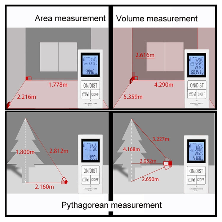 30m Mini Handheld Rechargeable Infrared Electronic Range Finder