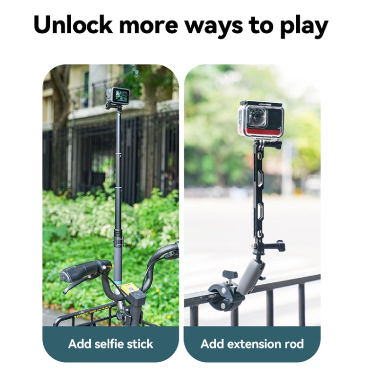 TELESIN  Aluminum Alloy Crab Claw Handlebar Tube Clamp For Sports Camera Mobile Phones