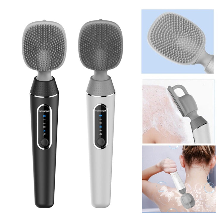 Electric Bath Brush Silicone Vibration Long-handled Back Spa Shower