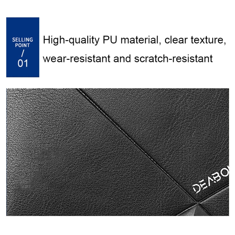 DEABOLAR Men Short PU Leather Tri-fold Horizontal Wallet Large-capacity Multi-card Wallet