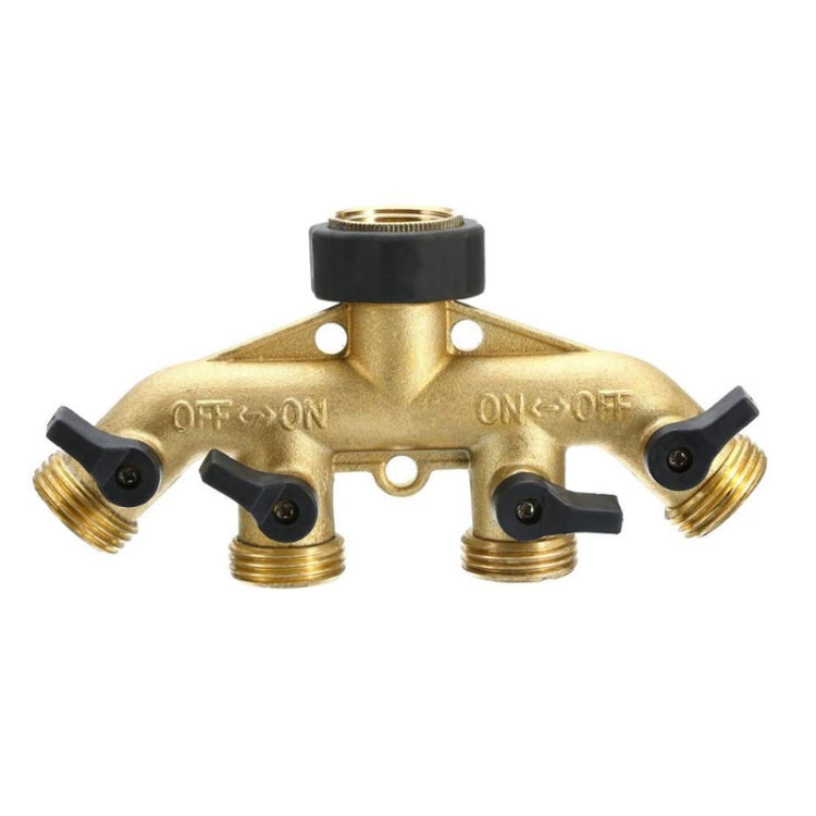 Garden Watering Agricultural Irrigation Family Car Wash Faucet Copper 4-way Ball Valve Water Divider