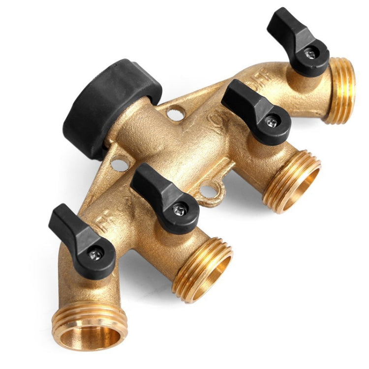 Garden Watering Agricultural Irrigation Family Car Wash Faucet Copper 4-way Ball Valve Water Divider