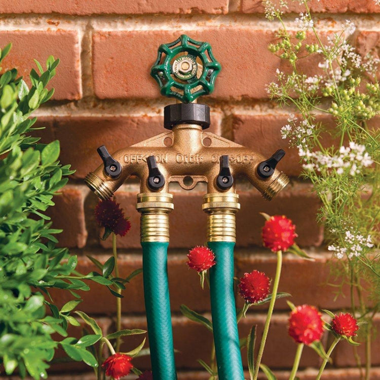 Garden Watering Agricultural Irrigation Family Car Wash Faucet Copper 4-way Ball Valve Water Divider