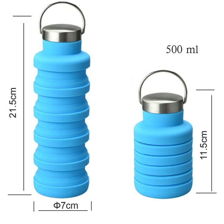 500ml Outdoor Sports Silicone Telescopic Cup Portable Foldable Travel Water Kettle