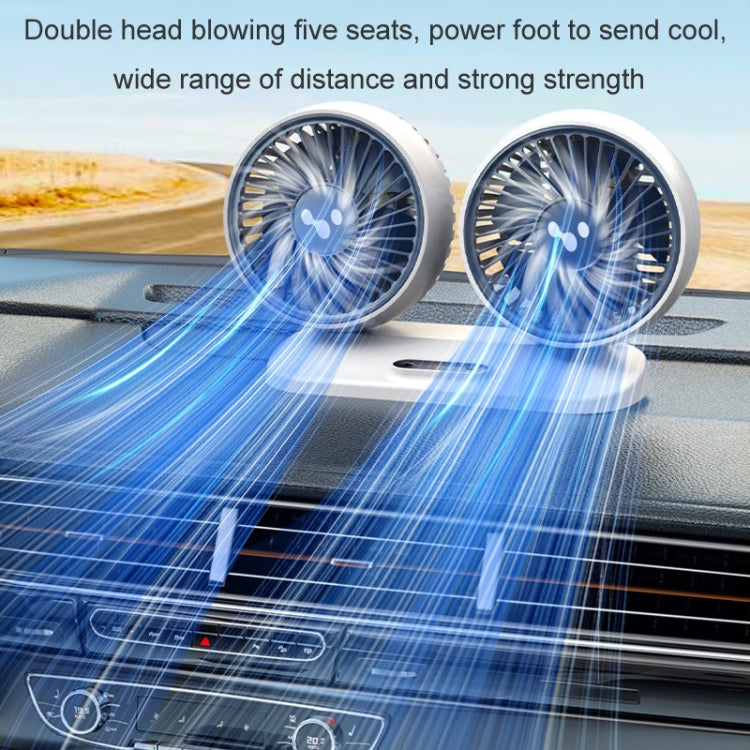 12v/24v Car Fan USB Interface Powerful Double Head Electric Fan