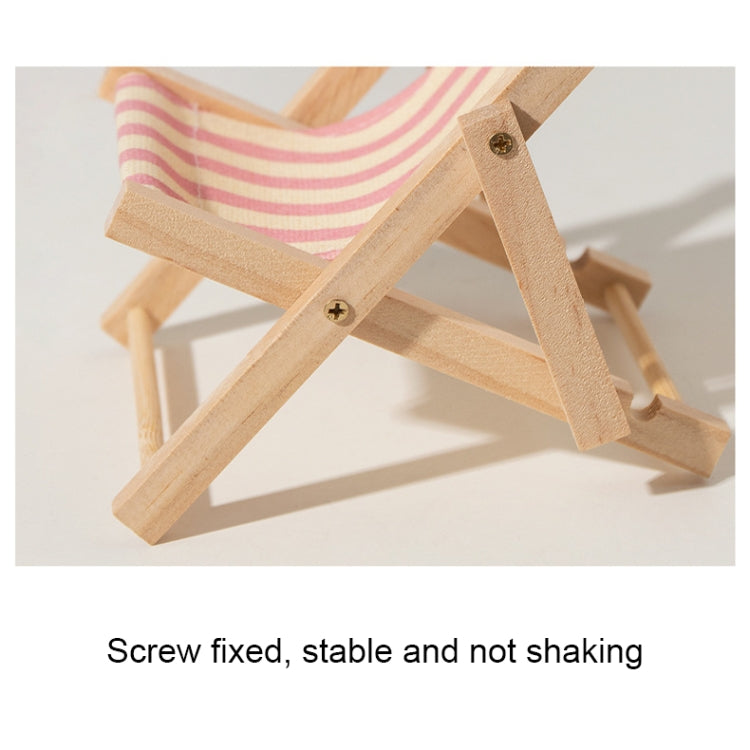 Wooden Craft Mini Desktop Ornament Photography Toys Beach Chair Phone Holder