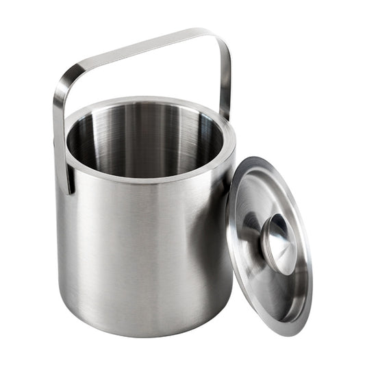 Double-Layer Portable Stainless Steel Ice Bucket Bar Champagne Beer Barrel